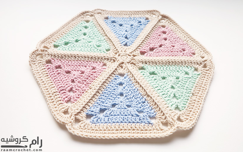 Crochet Doily using Granny Triangles - Raam Crochet