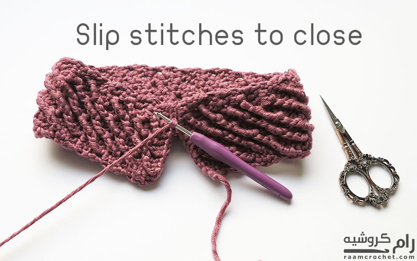 Close the sides with slip stitch