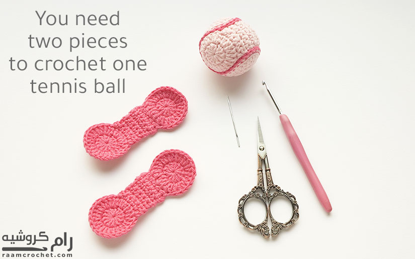 Make two pieces for one tennis ball - Raam Crochet