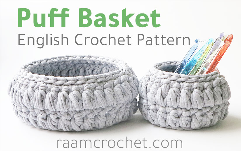How to crochet a basket with T-shirt yarn - pine cone pattern