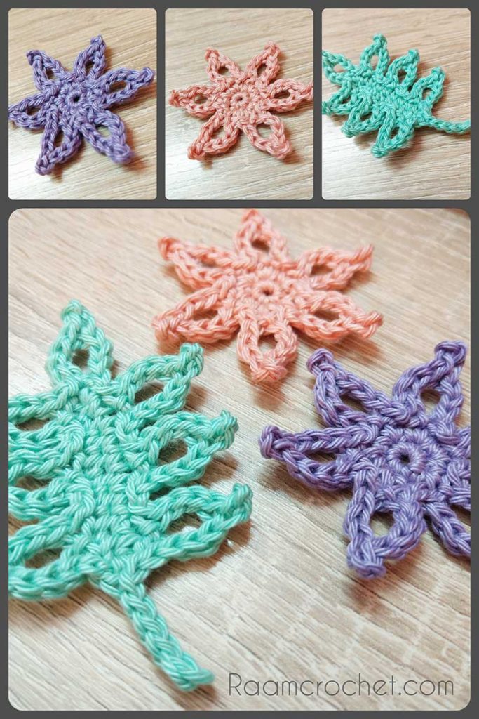 Crochet Flowers & Leaves with Picot Stitch - Raam Crochet