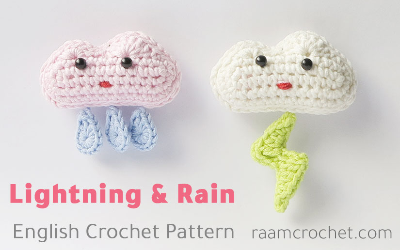Crochet Amigurumi Lightning and Rain - Raam Crochet