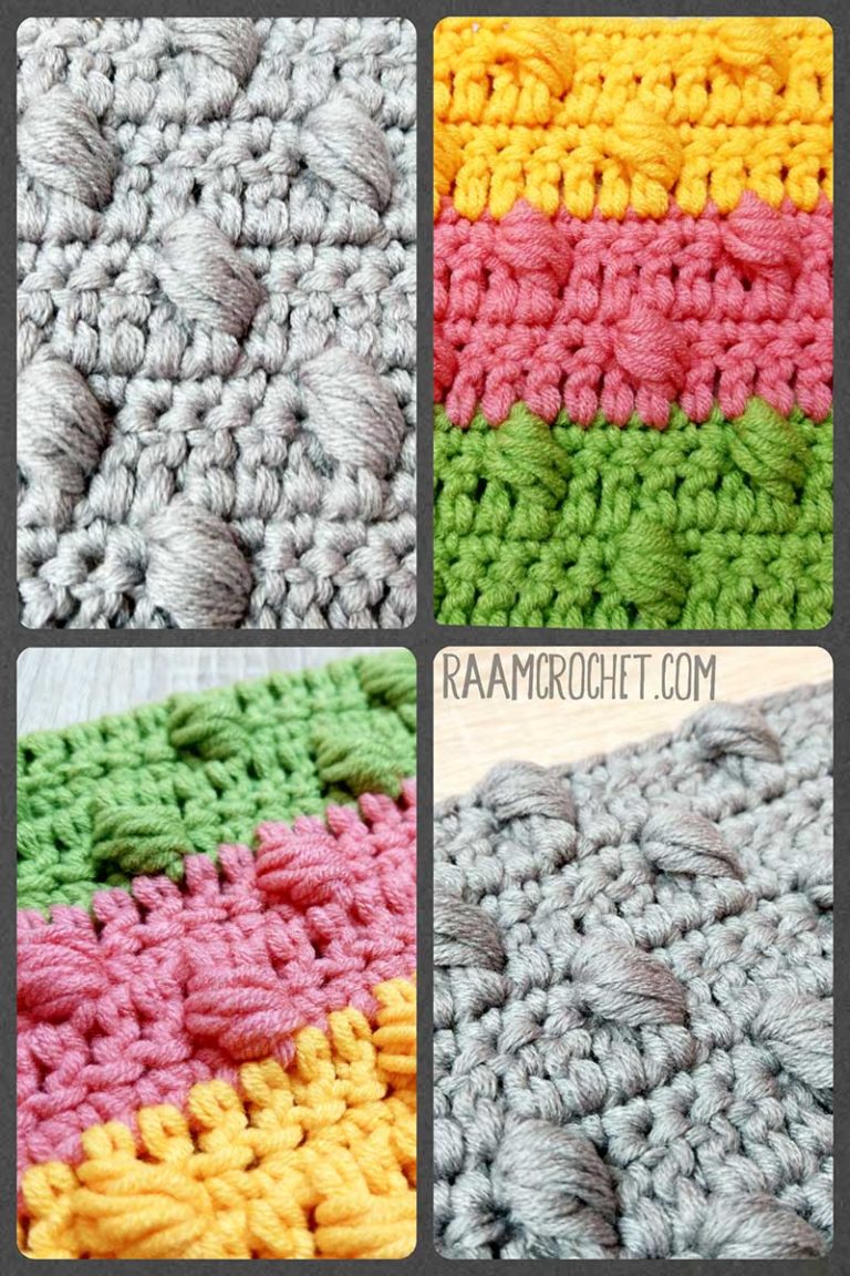 Crochet Cocoon Stitch In Rows • Raam Crochet