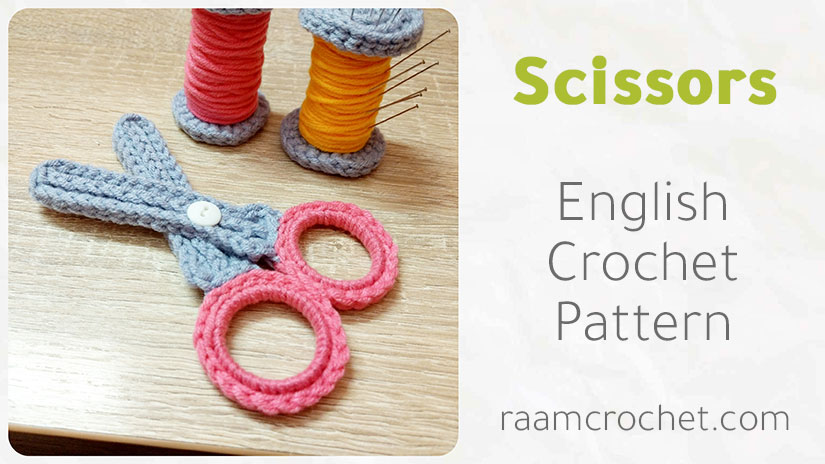 Crochet Scissors Amigurumi Using Plastic Rings • Raam Crochet