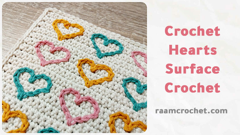 Crochet Hearts Surface Crochet - Raam Crochet